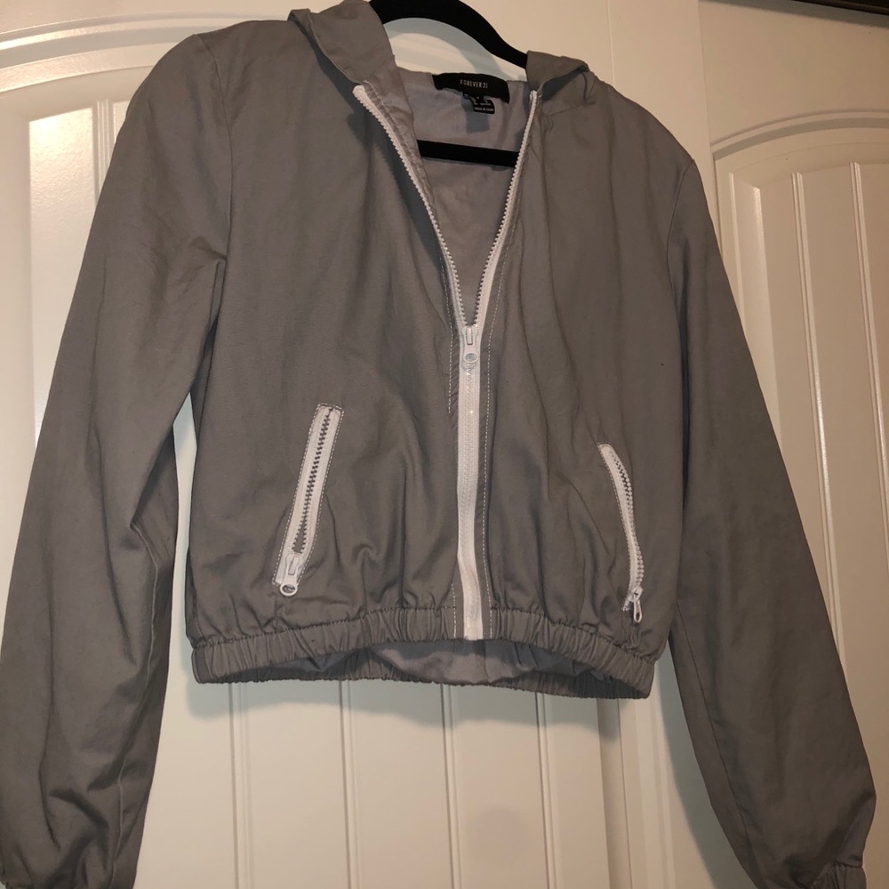 Cropped hoodie zip up!!